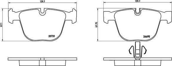 Brembo P 06 053 - Тормозные колодки, дисковые, комплект autospares.lv