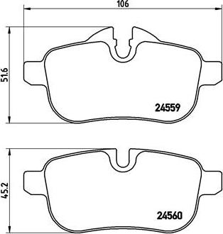 Brembo P 06 062 - Тормозные колодки, дисковые, комплект autospares.lv