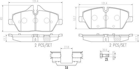 Brembo P06067N - Тормозные колодки, дисковые, комплект autospares.lv