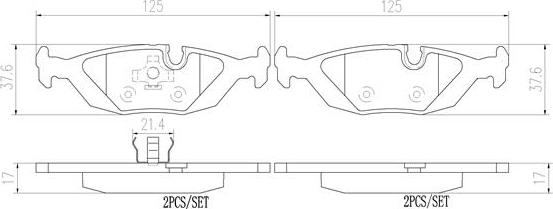 Brembo P06009N - Тормозные колодки, дисковые, комплект autospares.lv