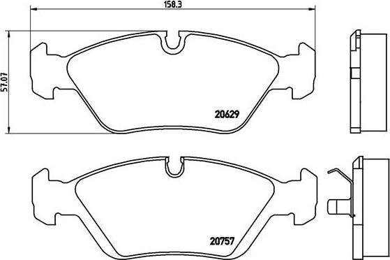 Brembo P 06 008 - Тормозные колодки, дисковые, комплект autospares.lv