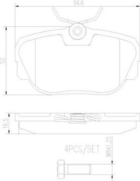 Brembo P06010N - Тормозные колодки, дисковые, комплект autospares.lv