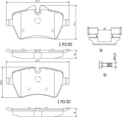 Brembo P06086N - Тормозные колодки, дисковые, комплект autospares.lv