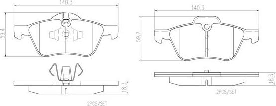 Brembo P06030N - Тормозные колодки, дисковые, комплект autospares.lv