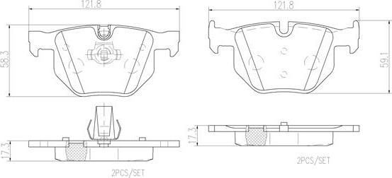 Brembo P06033N - Тормозные колодки, дисковые, комплект autospares.lv