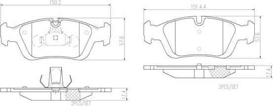 Brembo P06024N - Тормозные колодки, дисковые, комплект autospares.lv