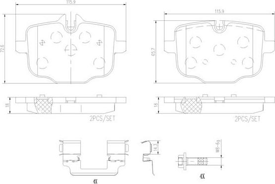 Brembo P06101N - Тормозные колодки, дисковые, комплект autospares.lv