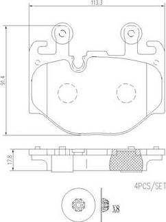 Brembo P 06 108 - Тормозные колодки, дисковые, комплект autospares.lv