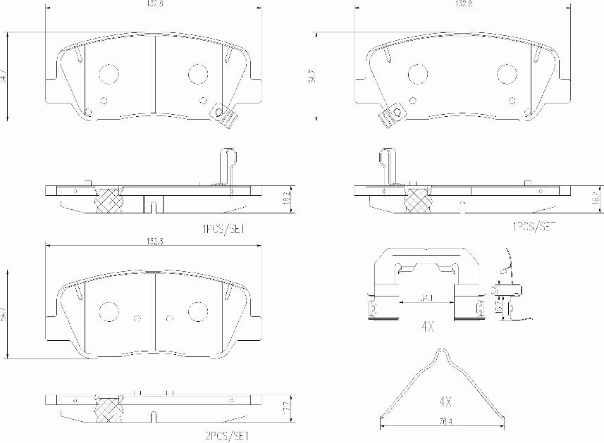 Brembo P 19 001 - Тормозные колодки, дисковые, комплект autospares.lv