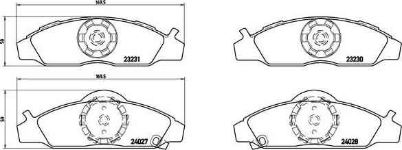 Brembo P 15 008 - Тормозные колодки, дисковые, комплект autospares.lv