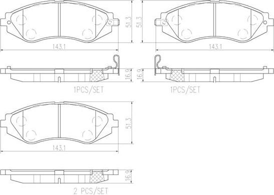 Brembo P15002N - Тормозные колодки, дисковые, комплект autospares.lv