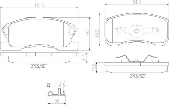 Brembo P16008N - Тормозные колодки, дисковые, комплект autospares.lv