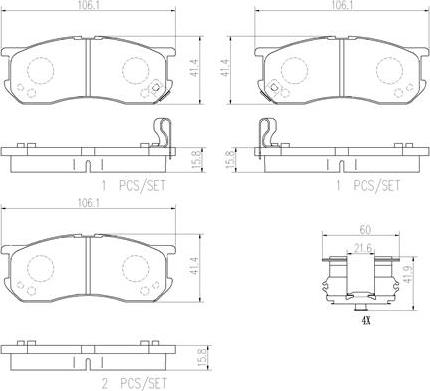 Brembo P16016N - Тормозные колодки, дисковые, комплект autospares.lv