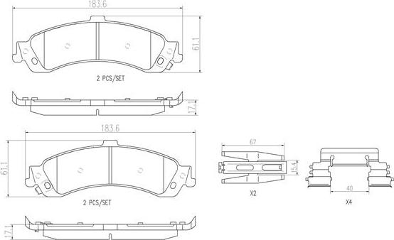 Brembo P10040N - Тормозные колодки, дисковые, комплект autospares.lv