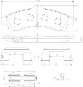 Brembo P10009N - Тормозные колодки, дисковые, комплект autospares.lv