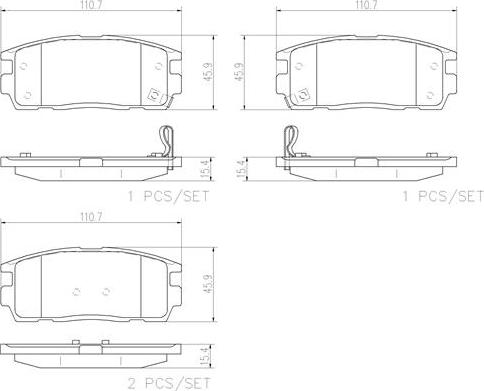 Brembo P10004N - Тормозные колодки, дисковые, комплект autospares.lv