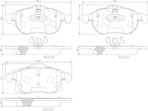 Brembo P10011N - Тормозные колодки, дисковые, комплект autospares.lv