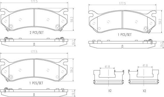 Brembo P10027N - Тормозные колодки, дисковые, комплект autospares.lv