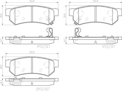 Brembo P 10 075 - Тормозные колодки, дисковые, комплект autospares.lv