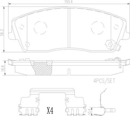 Brembo P11041N - Тормозные колодки, дисковые, комплект autospares.lv