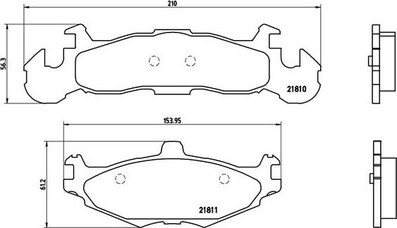 Brembo P 11 001 - Тормозные колодки, дисковые, комплект autospares.lv