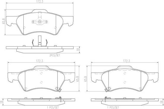 Brembo P11015N - Тормозные колодки, дисковые, комплект autospares.lv