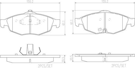 Brembo P11016N - Тормозные колодки, дисковые, комплект autospares.lv