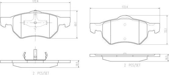 Brembo P11013N - Тормозные колодки, дисковые, комплект autospares.lv