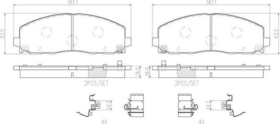 Brembo P11035N - Тормозные колодки, дисковые, комплект autospares.lv