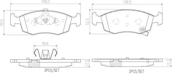 Brembo P11031N - Тормозные колодки, дисковые, комплект autospares.lv