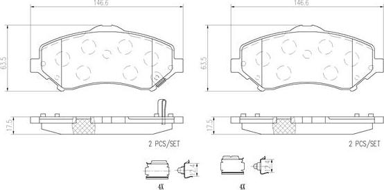 Brembo P11022N - Тормозные колодки, дисковые, комплект autospares.lv