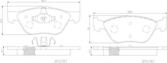 Brembo P 18 040 - Тормозные колодки, дисковые, комплект autospares.lv