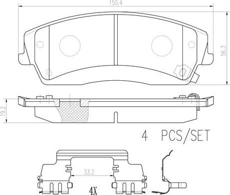 Brembo P18034N - Тормозные колодки, дисковые, комплект autospares.lv