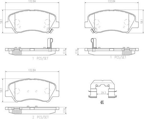 Brembo P18025N - Тормозные колодки, дисковые, комплект autospares.lv