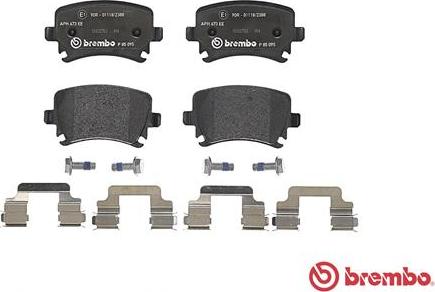 Brembo P 85 095 - Тормозные колодки, дисковые, комплект autospares.lv
