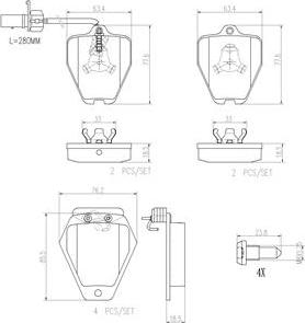 Brembo P85096N - Тормозные колодки, дисковые, комплект autospares.lv