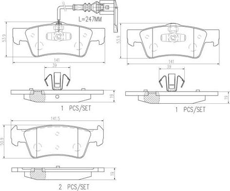 Brembo P85091N - Тормозные колодки, дисковые, комплект autospares.lv