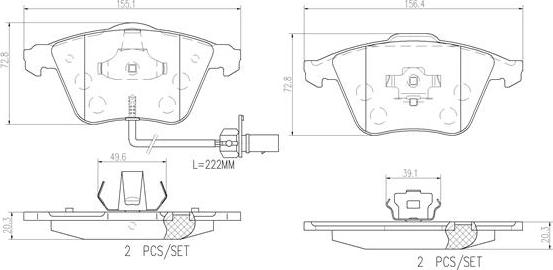 Brembo P85097N - Тормозные колодки, дисковые, комплект autospares.lv