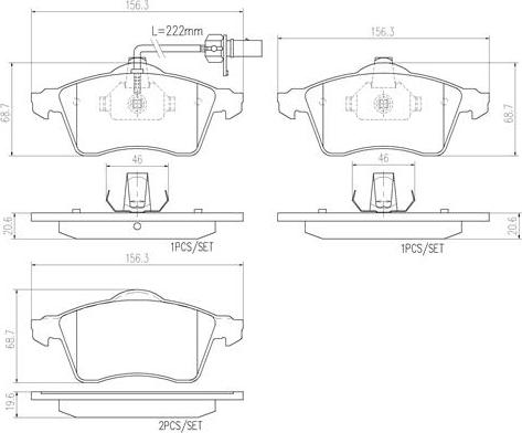 Brembo P85049N - Тормозные колодки, дисковые, комплект autospares.lv