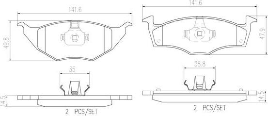 Brembo P85055N - Тормозные колодки, дисковые, комплект autospares.lv