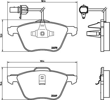 Brembo P 85 061 - Тормозные колодки, дисковые, комплект autospares.lv