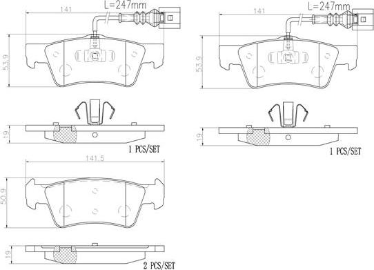 Brembo P85068N - Тормозные колодки, дисковые, комплект autospares.lv