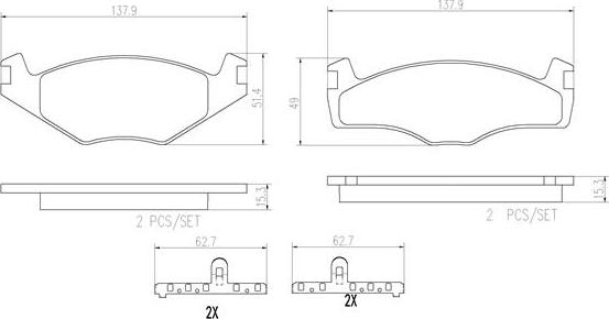 Brembo P85005N - Тормозные колодки, дисковые, комплект autospares.lv