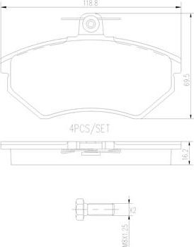 Brembo P85015N - Тормозные колодки, дисковые, комплект autospares.lv