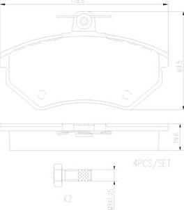 Brembo P85011N - Тормозные колодки, дисковые, комплект autospares.lv