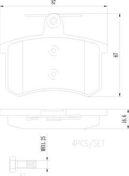 Brembo P85013N - Тормозные колодки, дисковые, комплект autospares.lv
