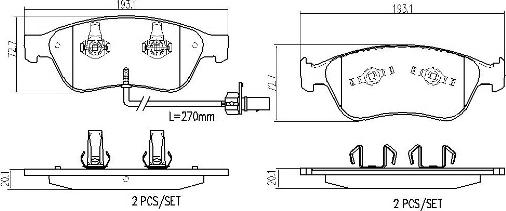 Brembo P85087N - Тормозные колодки, дисковые, комплект autospares.lv