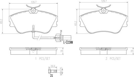 Brembo P85029N - Тормозные колодки, дисковые, комплект autospares.lv