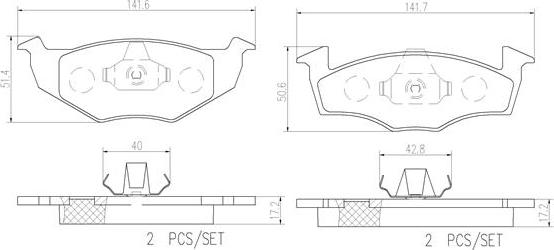 Brembo P85025N - Тормозные колодки, дисковые, комплект autospares.lv