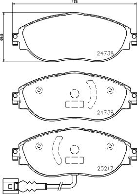 Brembo P 85 144X - Тормозные колодки, дисковые, комплект autospares.lv